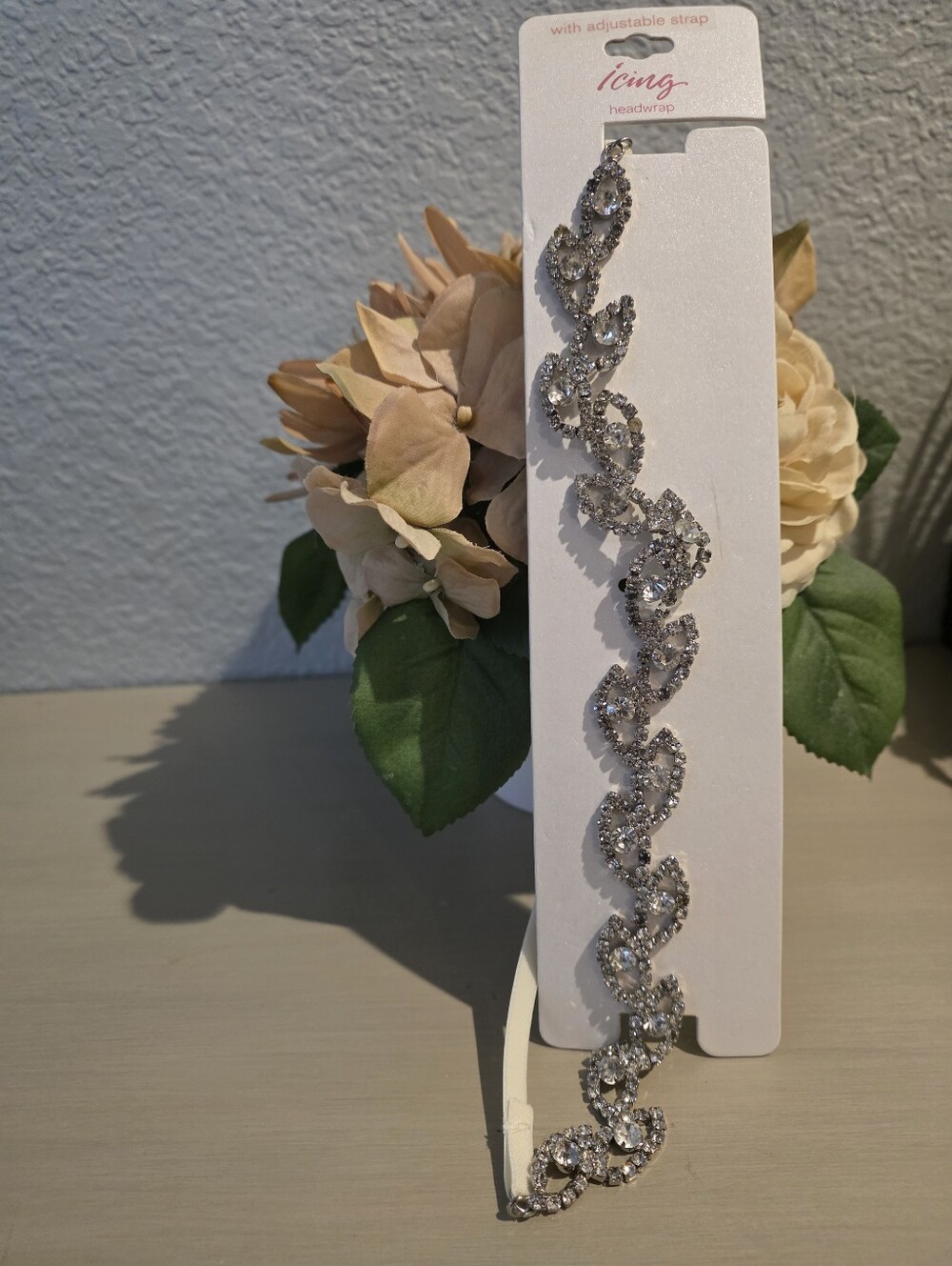 New Icing Rhinestone Headwrap with Adjustable Strap
